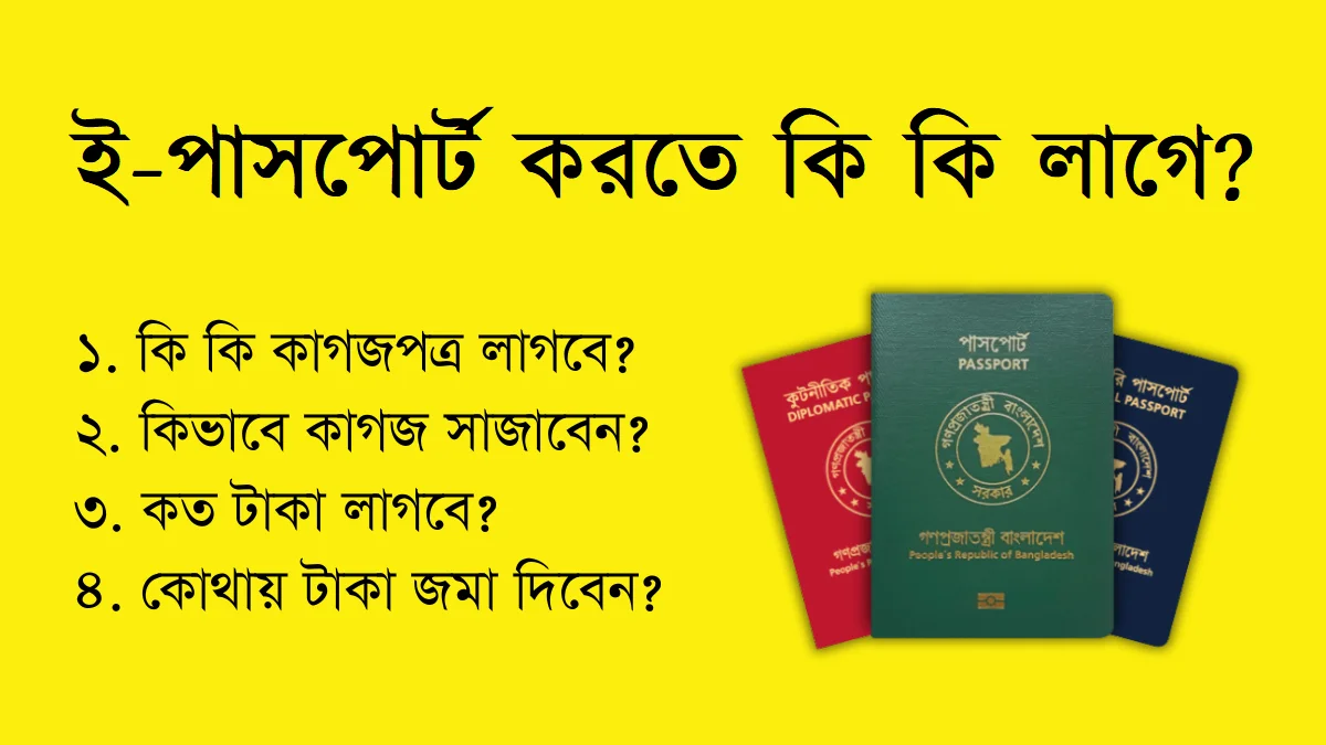 পাসপোর্ট করতে কি কি লাগে