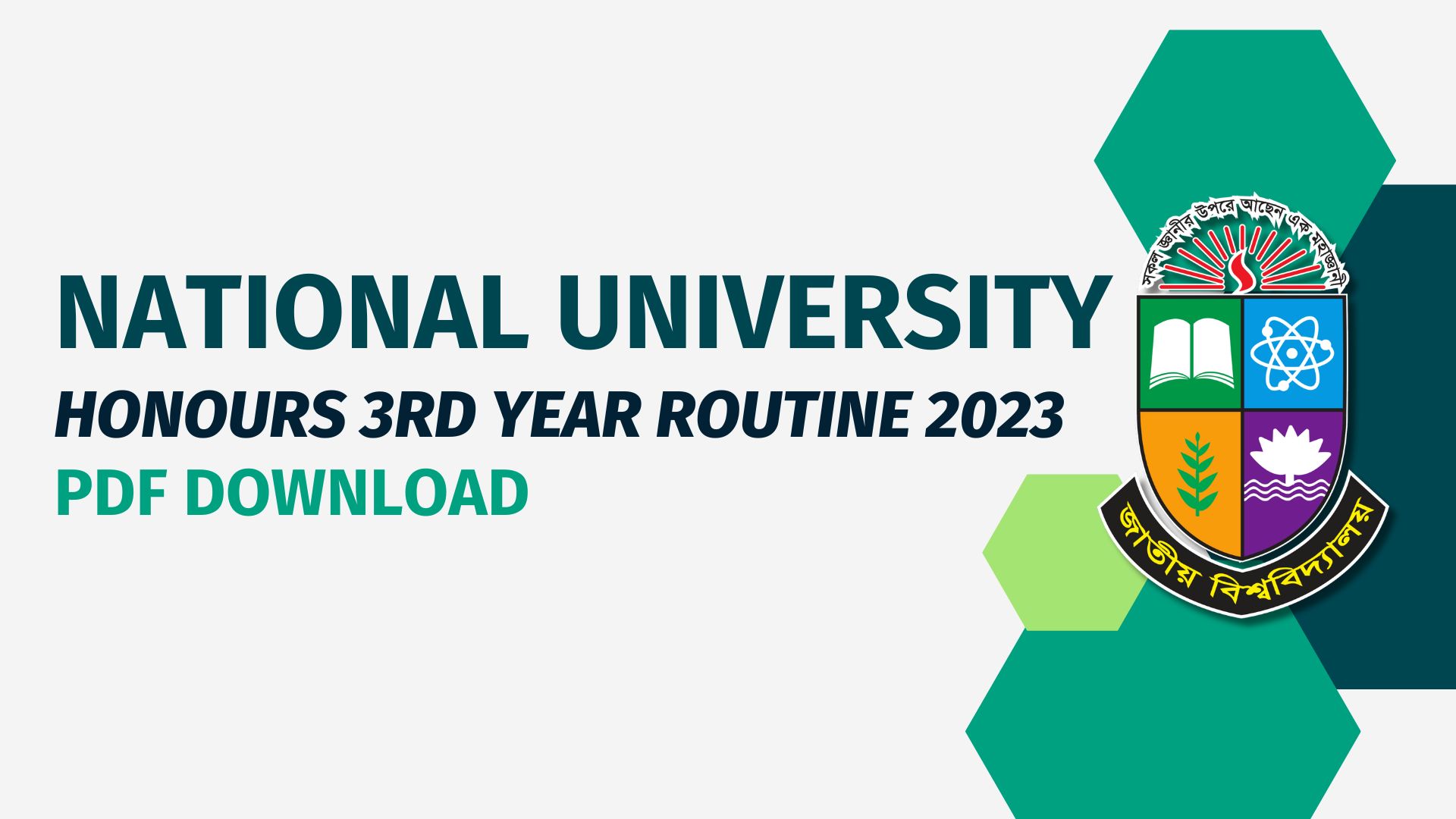 National University Honours 3rd Year Routine 2023 PDF Download