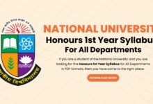 National University Honours 1st Year Syllabus for All Departments in PDF formats