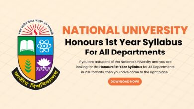 National University Honours 1st Year Syllabus for All Departments in PDF formats