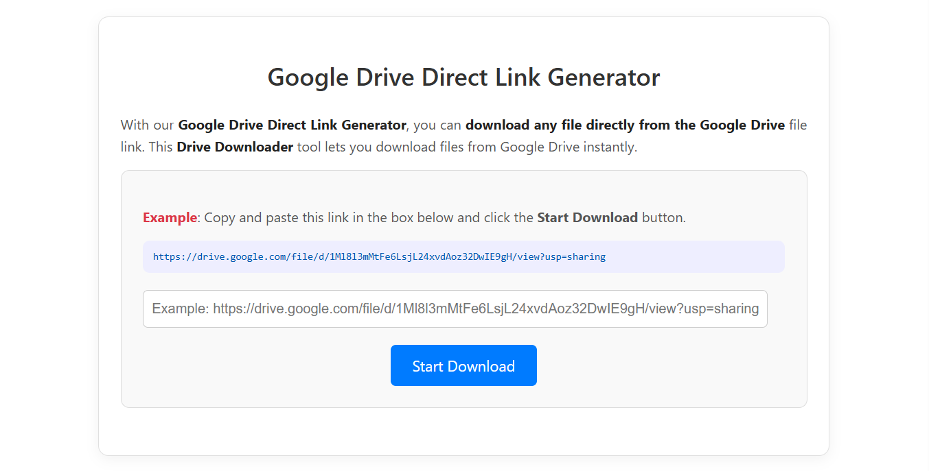 Google Drive Direct Link Generator