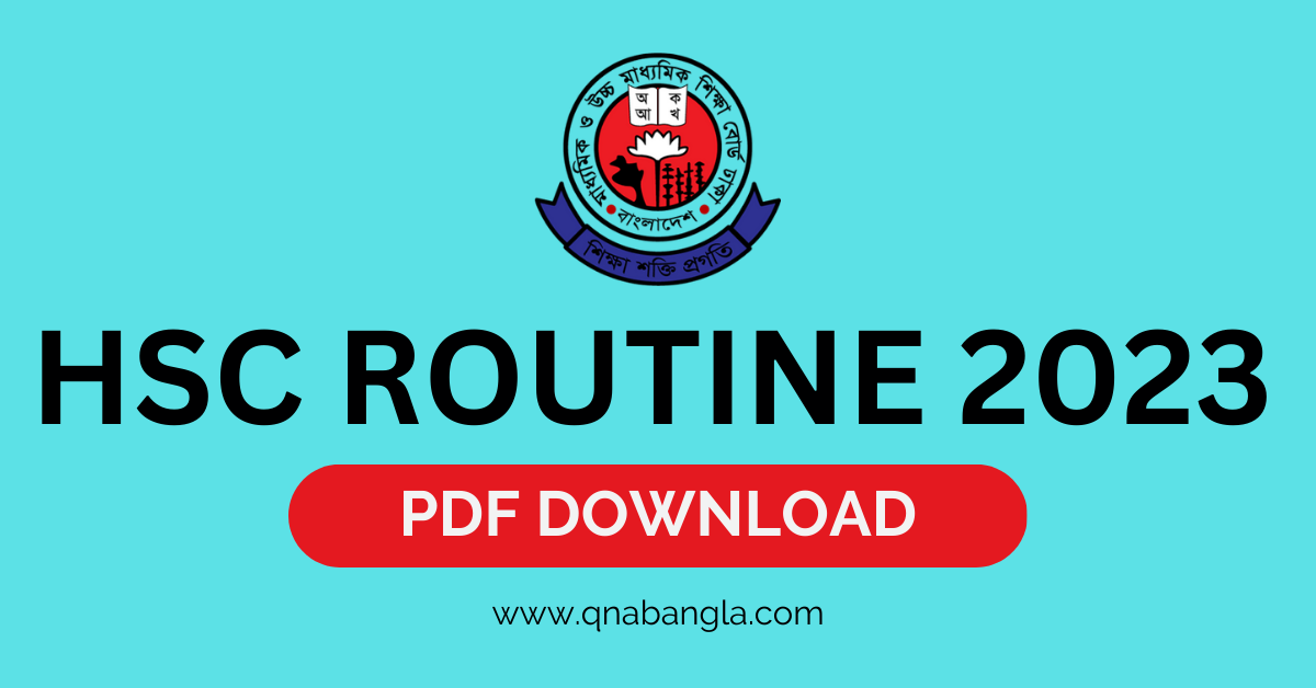 HSC Routine 2023 PDF Download - All Education Boards