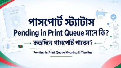 পাসপোর্ট স্ট্যাটাস Pending in Print Queue মানে কি কতদিনে পাসপোর্ট পাবেন