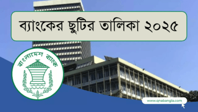 ব্যাংকের ছুটির তালিকা ২০২৫ ব্যাংকের ছুটির তালিকা ২০২৫